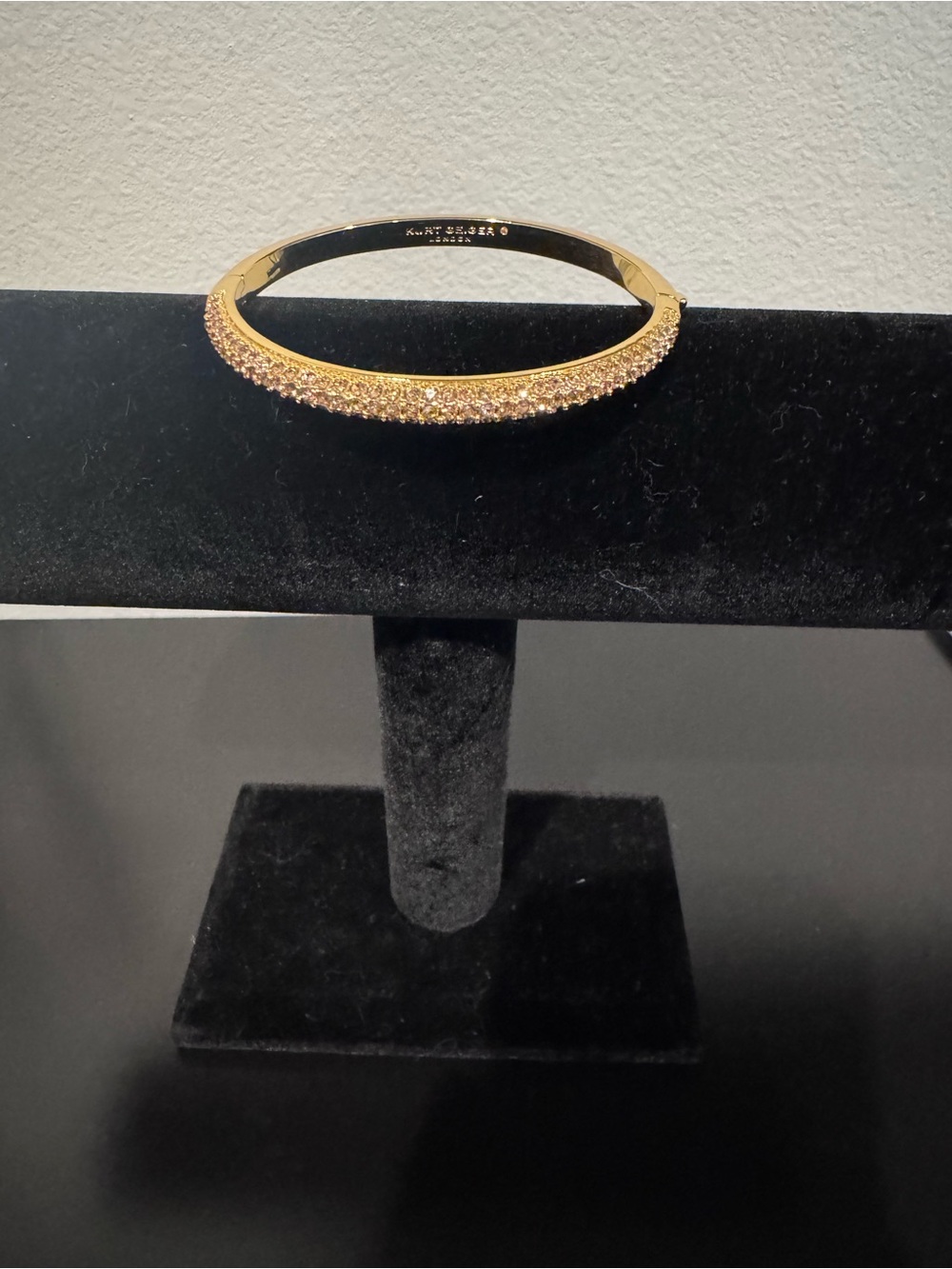 Kurt Geiger Gold Crystal Pavé Bangle Bracelet